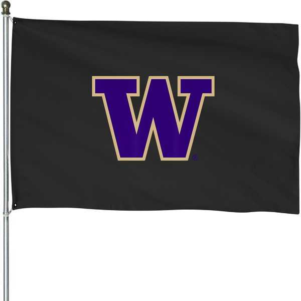 Washingon Huskies Icon Logo Officially Licensed Shir House Flags-image
