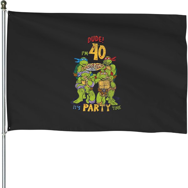 Teenage Mutant Ninja Turtles 40Th Birthday Pizza Party T House Flags-image