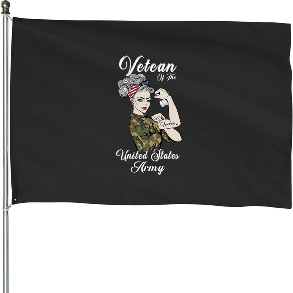 Veteran Women,American Flag Proud Us Veteran Women House Flags-image