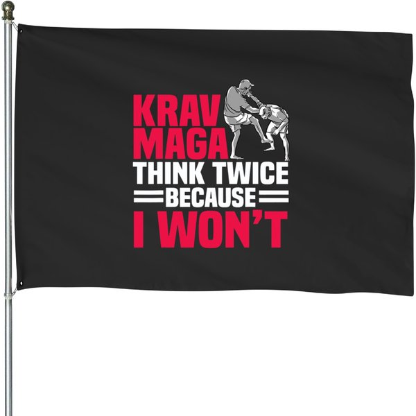 Krav Maga Full Contact Fighting Self Defense Contact Combat House Flags-image