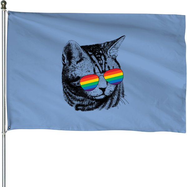 Rainbow Cat House Flags-image