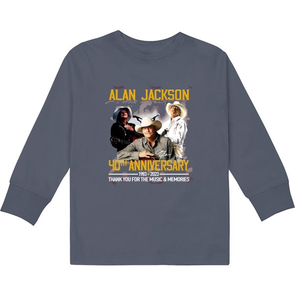 Alan Jackson 40Th Anniversary 1983 2023 For The Music & Memories Kids Long Sleeve T Shirts-image