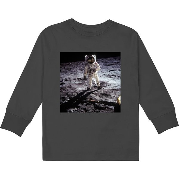 Buzz Aldrin On The Moon Kids Long Sleeve T-Shirts-image