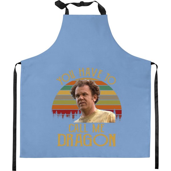 You Have To Call Me Dragon Kitchen Aprons, Dale Doback Step Brothers Kitchen Aprons-image