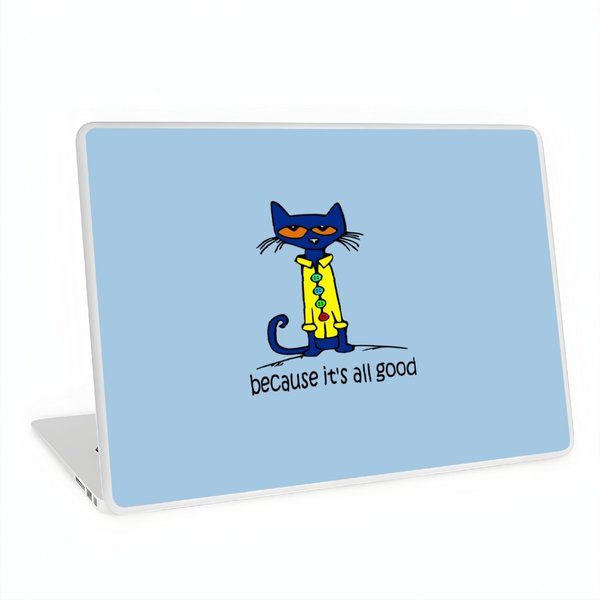 Pete The Cat Groovy Blue Cat Laptop Skin-image