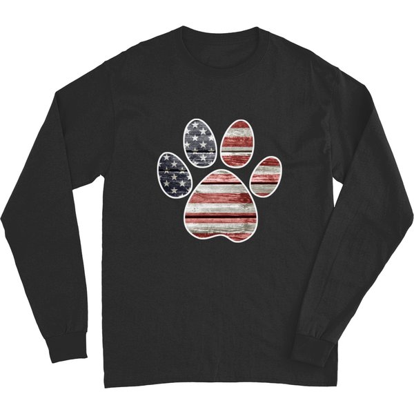 Patriotic Paw Print, American Flag Long Sleeves-image