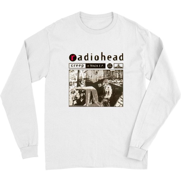 Long Sleeves Style Vintage Radiohead Poster White-image