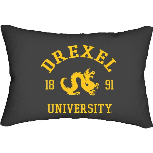 Drexel Dragons Stamp Logo Officially Licensed Navy Lumbar Pillows