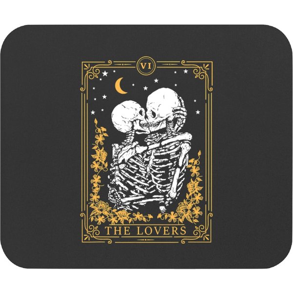 Skeleton Skulls Funny Skeleton Couple The Lovers Tarot Card Valentines Day 87 Skull Mouse Pads