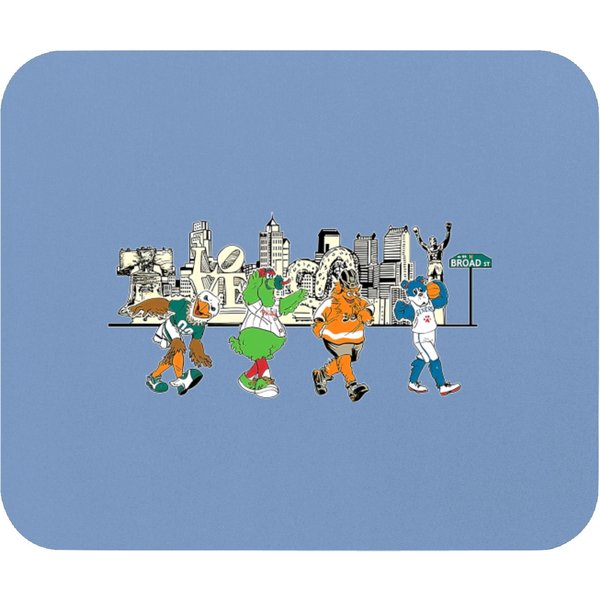 Philadelphia Mascots Philly Skyline Graphic Mouse Pads-image