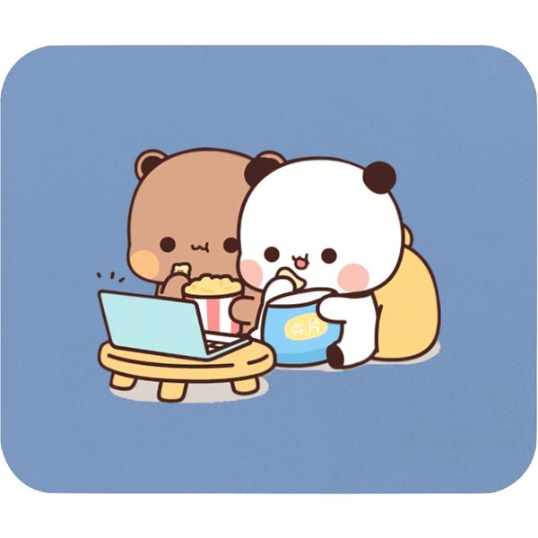 Couple Bubu And Dudu Watching Movie Together At Home Mouse Pads