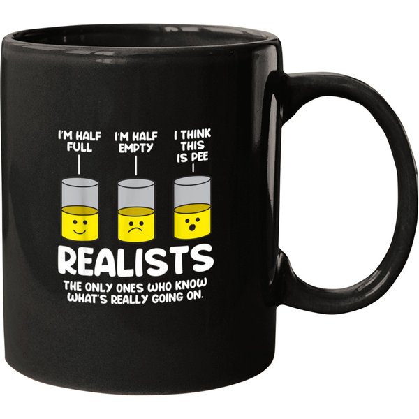 I Think This Is Pee Half Full Empty Funny Realist Dad Joke Mugs