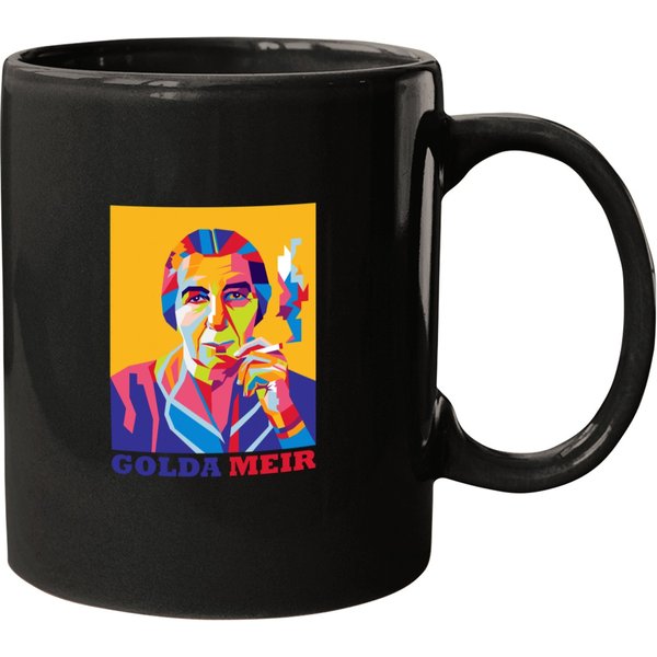 Portrait Of Golda Meir Illustration In Wpap Style Active Mugs
