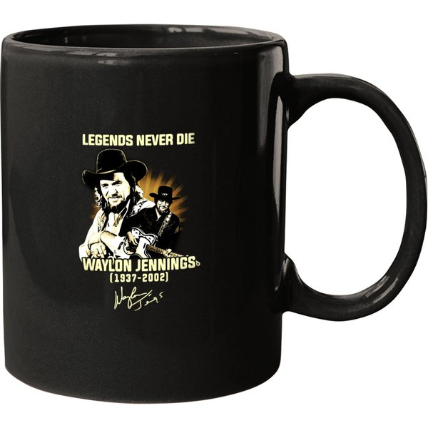 Waylon Jennings Legend Never Die Mugs, Waylon Jennings Mugs