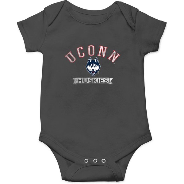 Connecticut Huskies Distressed Banner Navy Onesies-image