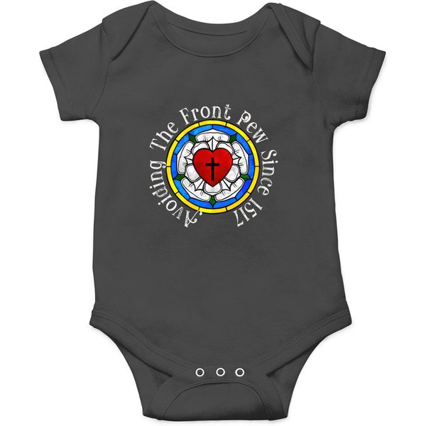 Funny Martin Luther Rose 1517 For Lutheran Confirm Onesies-image