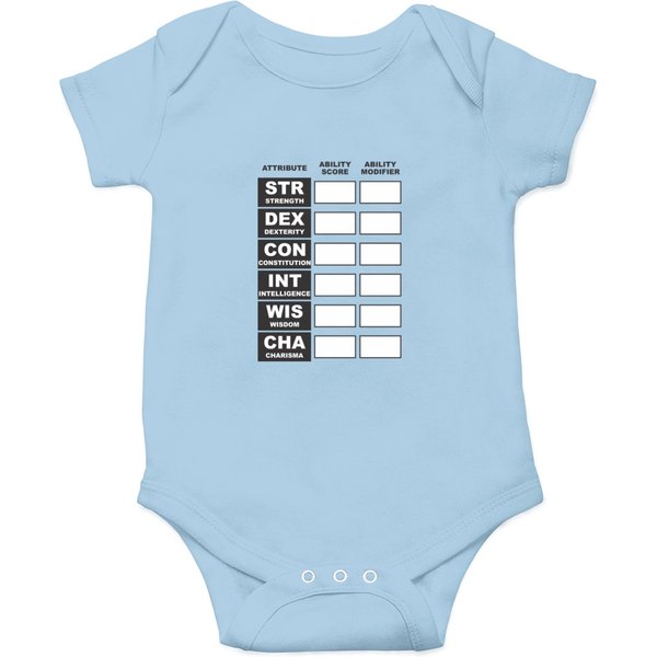 Dungeons & Dragons Character Sheet Onesies