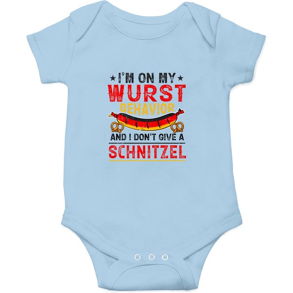 On My Wurst Behavior Dont Give Schnitzel Funny Oktoberfest Premium T Onesies-image