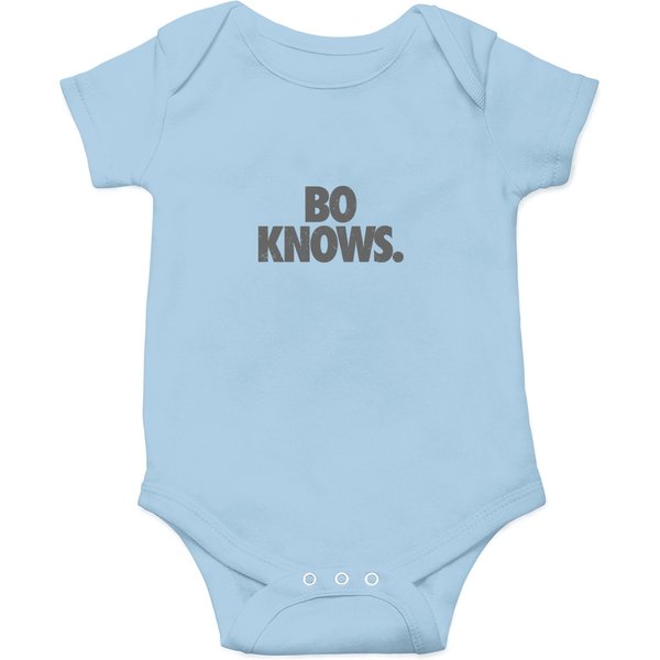 Bo Knows Gray Vintage Text Logo | Active Onesies