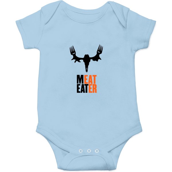 Gray Meat Eater Logo Short Sleeve Onesies-image