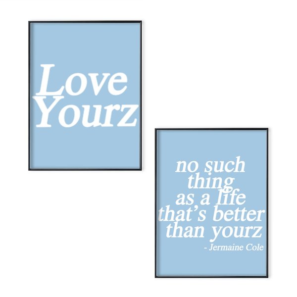 J Cole Dreamville Love Yourz Lyrics Graphic Poster Set-image