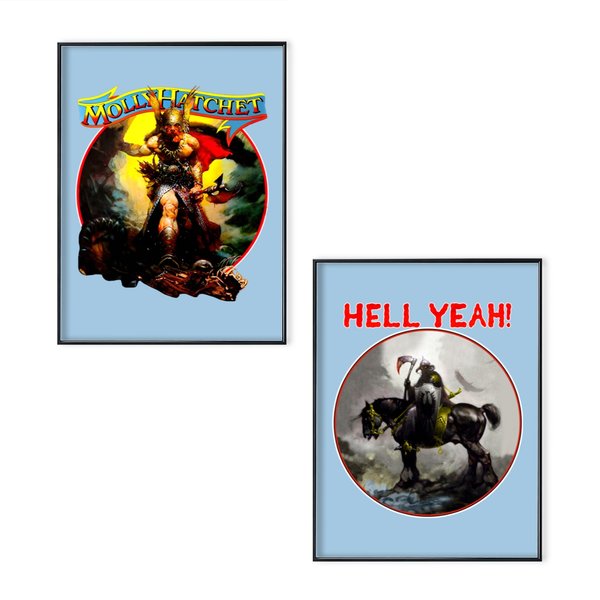 Molly Hatchet 1988 Hell Yeah Concert Tour Poster Set-image
