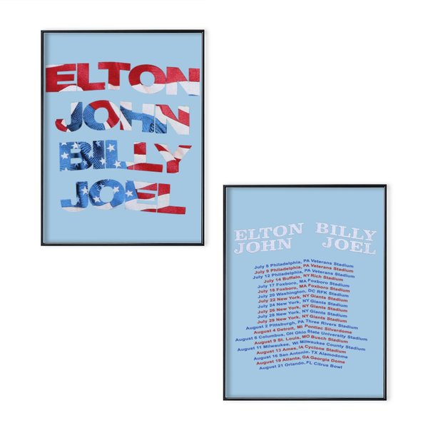 Vintage 1994 Elton John Billy Joel Face To Face Tour Poster Set-image