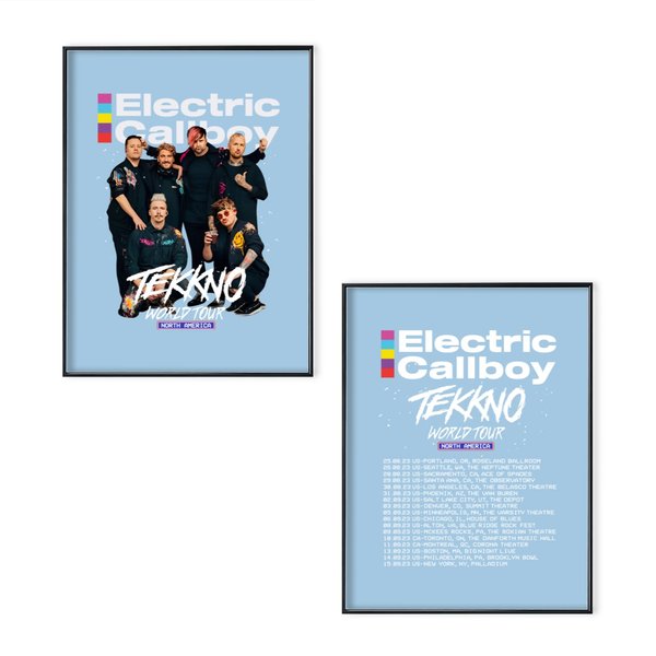 Electric Callboy Tekkno World Tour Poster Set, Electric Callboy 2023 Concert Poster-image