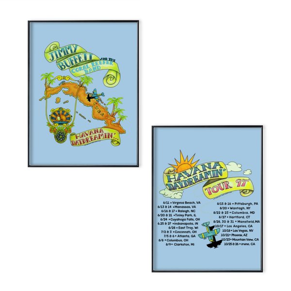 Vintage 1997 Jimmy Buffett Havana Daydreamin' Tour Poster Set-image