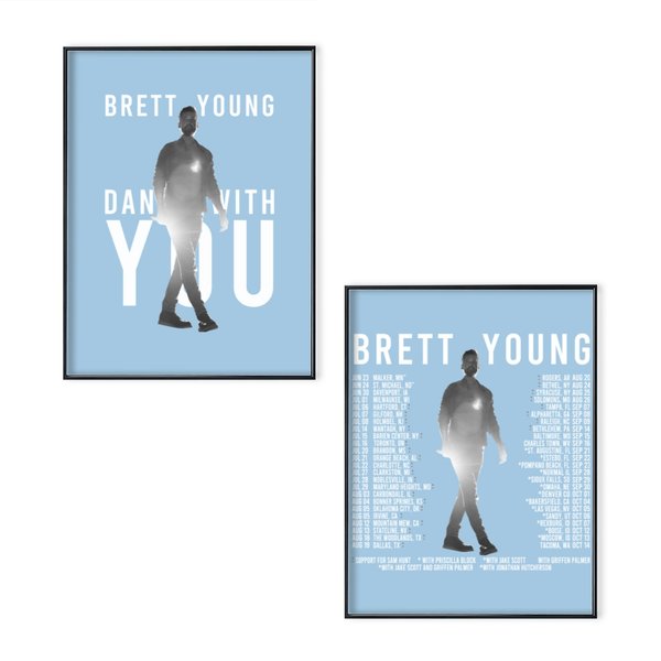 Brett Young Dance With You Tour 2023 Poster Set, Brett Young Fan Poster Set-image