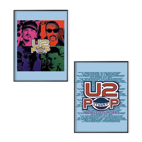 1997 U2 Popmart Tour Bono 90S Concert Poster Set-image