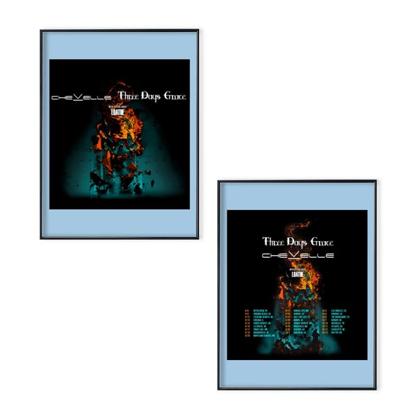 Chevelle And Three Days Grace Co Headline Tour 2023 Double Sided Poster Set-image