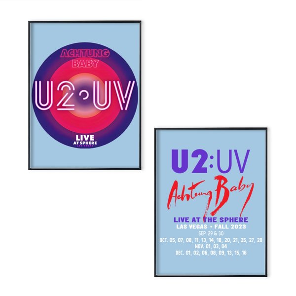 Color U2 Achtung Baby Live At Sphere Las Vegas Tour 2023 2Sides Poster Set,U2 Rock Band-image