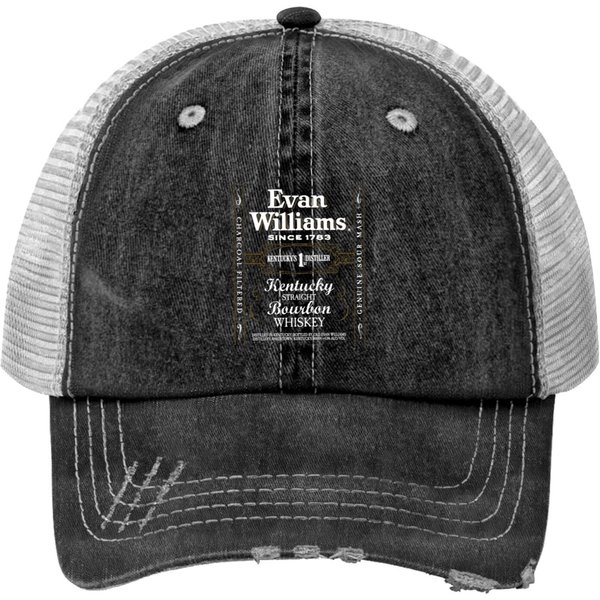 Evan Williams Bourbon Whiskey Logo Print Trucker Hats-image