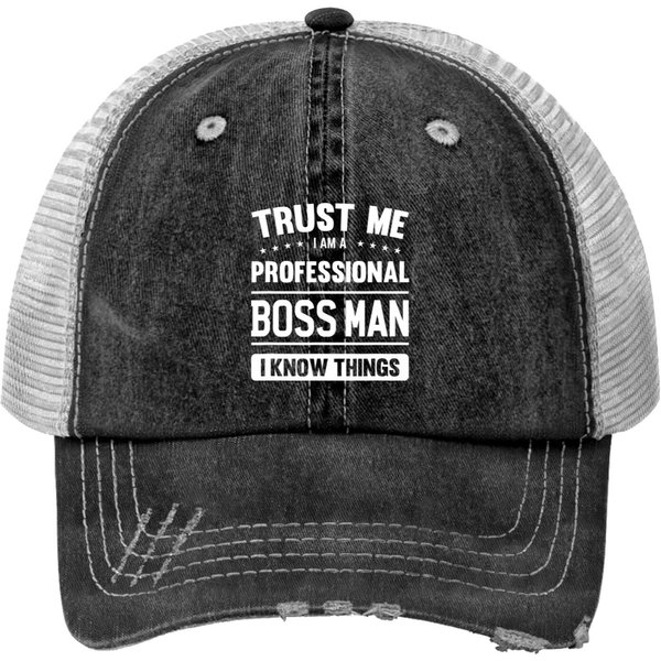 Boss Man Print Trucker Hats-image