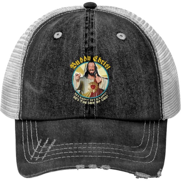 Jay And Silent Bob Buddy Christ Print Trucker Hats-image