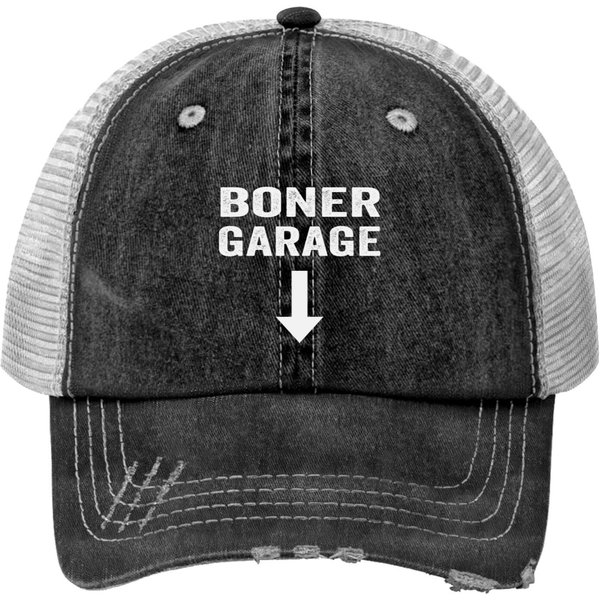 Boner Garage Print Trucker Hats Fuuny Joke-image