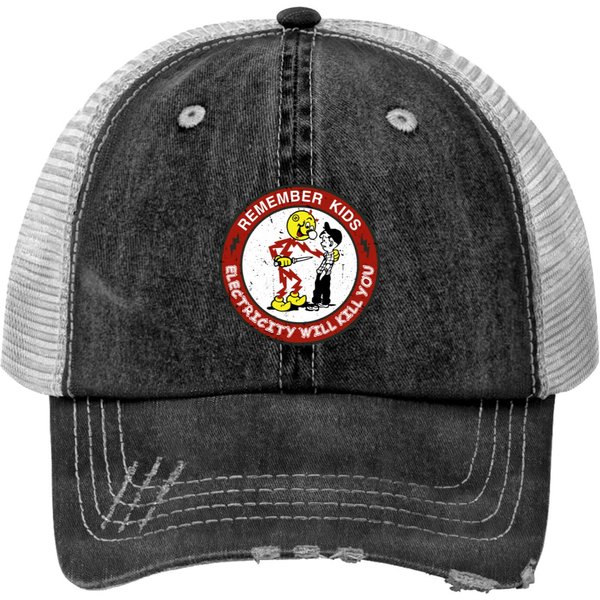Warning Reddy'S Kilowatt, Electricity Will Kill You - Electricity Will Kill You - Print Trucker Hats-image