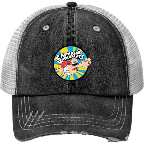 Captain Underpants | Flying Hero Badge Print Trucker Hats-image