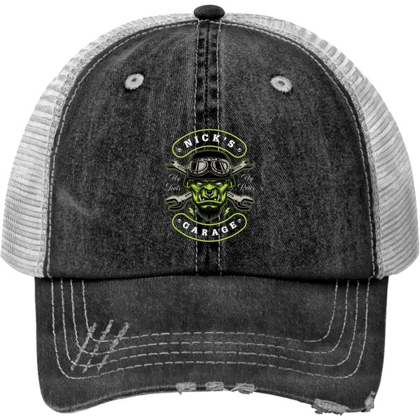 Nick's Garage Personalized Print Trucker Hats-image