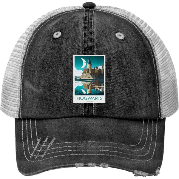Hogwarts Night Fan Art Print Trucker Hat - Harry Potter-image