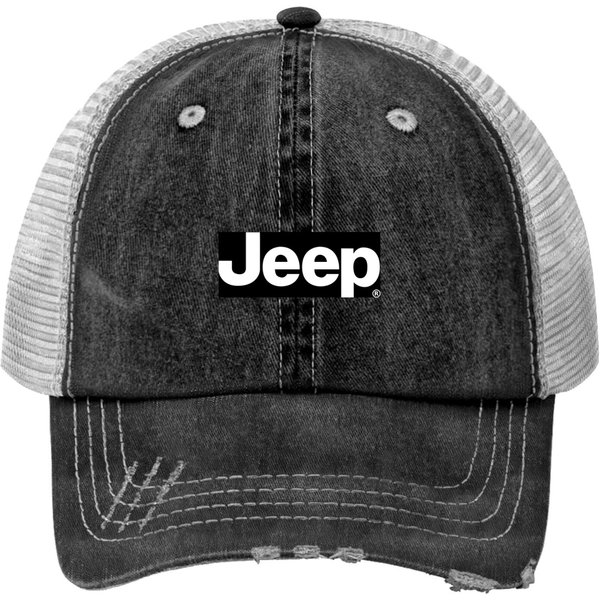 Jeep Premium Spare Tire Cover Print Trucker Hats