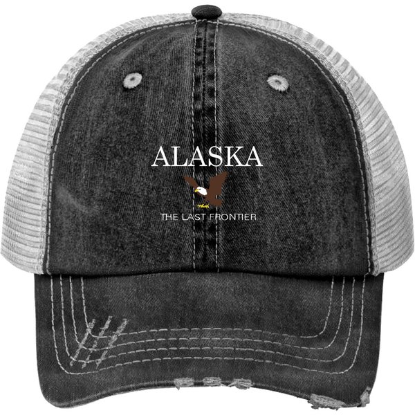 Alaska The Last Frontier Embroidered Crewneck, Forest Green Print Trucker Hats-image