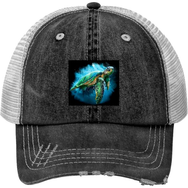 Sea Turtle Ocean - Turtle Spare Tire Cover Print Trucker Hats-image