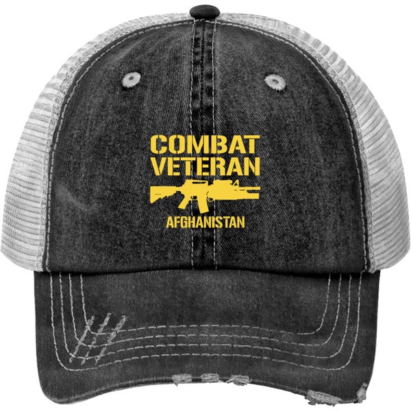 Combat Veteran Afghanistan Baseball Cap Print Trucker Hats-image
