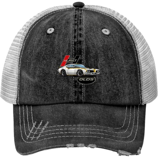 1969 Hurst Olds Cutlass Print Trucker Hats-image