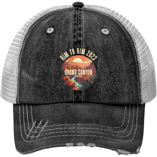 Rim To Rim 2023 Front Grand Canyon Color Print Trucker Hats-image
