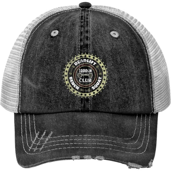 1000 Pound Club Workout Gym Print Trucker Hats-image