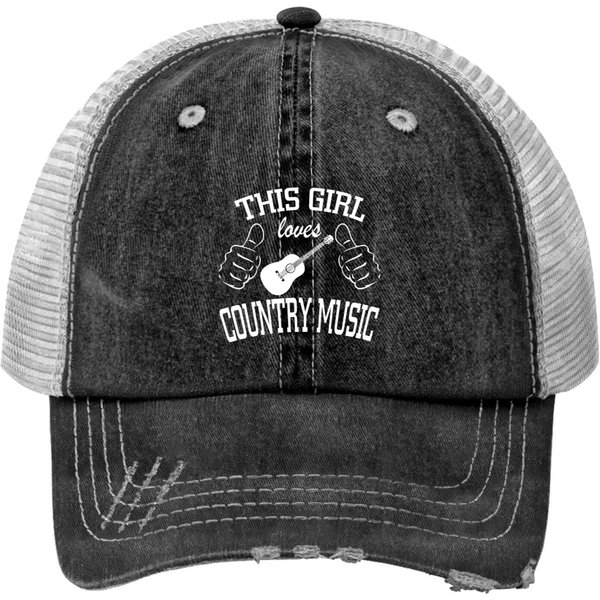 This Girl Loves Country Music Print Trucker Hats-image