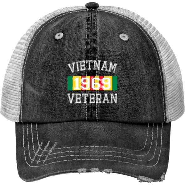 Vietnam Veteran 1969 Print Trucker Hats-image